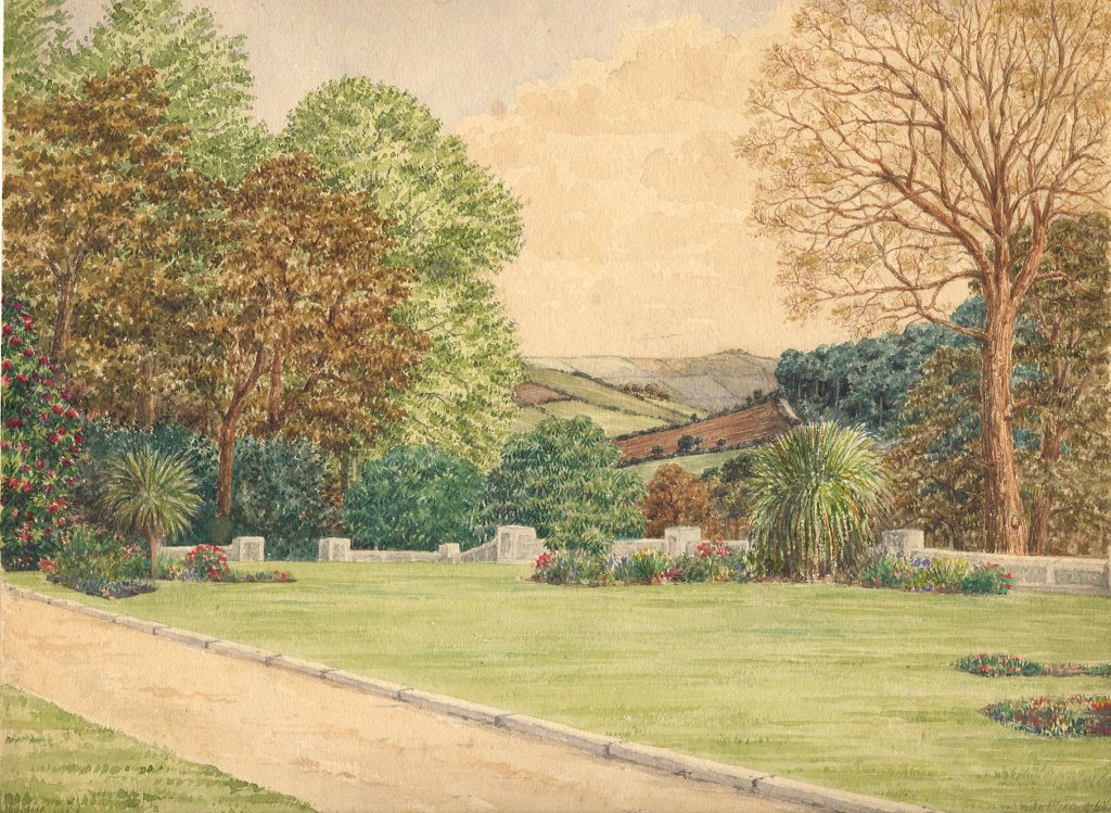 Watercolour of Enys by Charles Enys